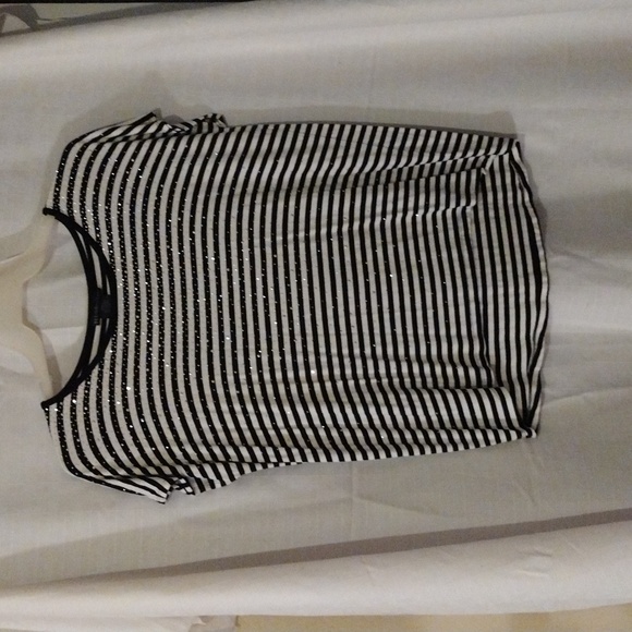 Glitzy Design History black & white Missy L top, - Picture 1 of 5